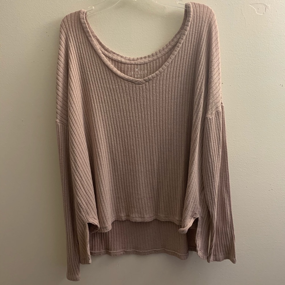 ribbed long sleeve american eagle top
